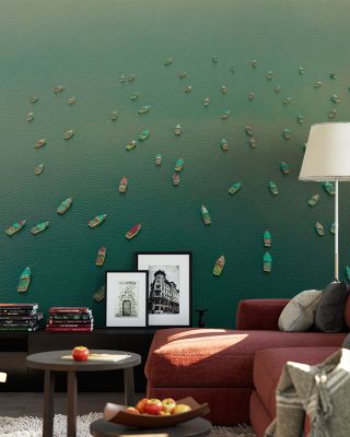 Teal Waters Abstract Wallpaper