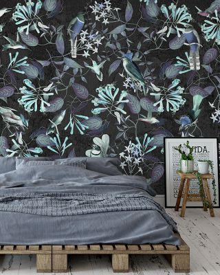 Tescoma Birds of Beauty in Dark Floral Wallpaper