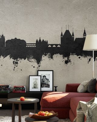 Thun Switzerland Skyline Concrete Wallpaper