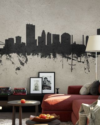 Toledo Ohio Skyline Concrete Wallpaper