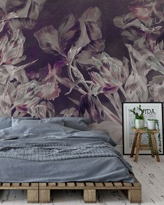 Tulips Feast Yellow Floral Wallpaper