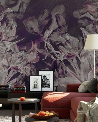 Tulips Feast Yellow Floral Wallpaper