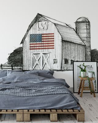 US Barn Rustic Wallpaper