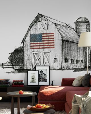 US Barn Rustic Wallpaper