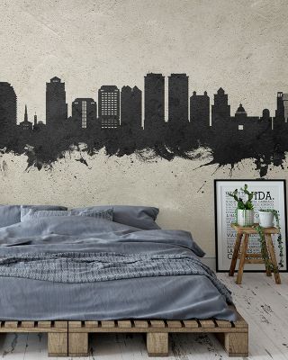 West Palm Beach Florida Skyline Concrete Wallpaper