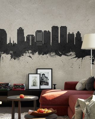West Palm Beach Florida Skyline Concrete Wallpaper