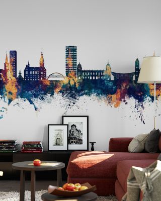 Wuppertal Germany Skyline Blue & Bronze Wallpaper