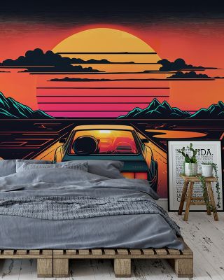 Retro 80s Pop Art Joyride Wallpaper