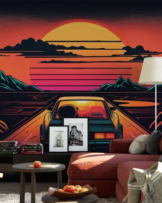 Retro 80s Pop Art Joyride Wallpaper