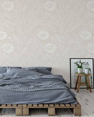 Adustum Minimalist Sand & White Wallpaper