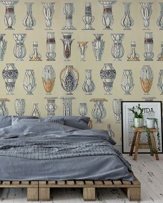 Art Vase Yellow Contemporary Art Wallpaper