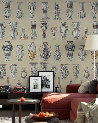 Art Vase Yellow Contemporary Art Wallpaper