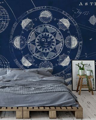 Blueprint Astronomy Themed Wallpaper