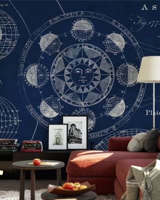 Blueprint Astronomy Themed Wallpaper
