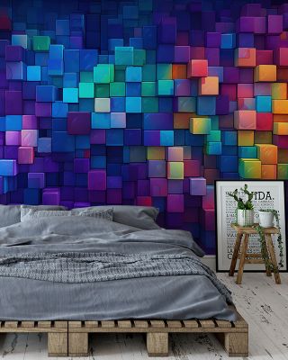 Building Blocks Army Themed Wallpaper