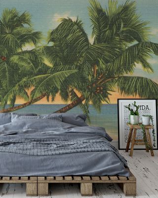 Florida Postcard III - Vintage Coastal Wallpaper