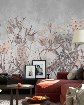 Happy Spring Flowers Light Pastel Floral Wallpaper