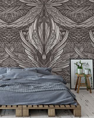 Iridescent Black & White Modern Art Wallpaper
