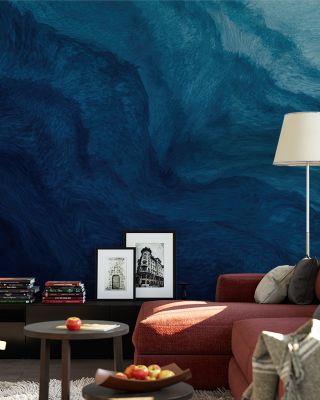 Layered Blues Abstract Ocean Wallpaper