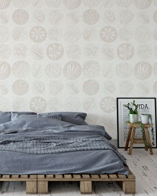 Rustic Elegance, Sand & White Minimalist Wallpaper