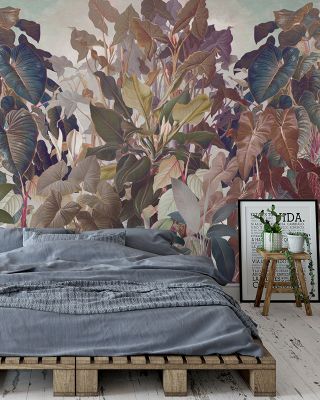Tropical Abundance Lush Botanical Wallpaper