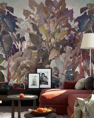 Tropical Abundance Lush Botanical Wallpaper