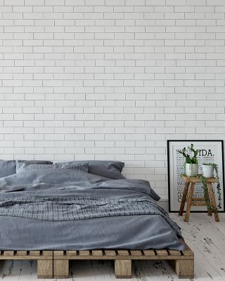 White Brick Wall Urban Loft Wallpaper