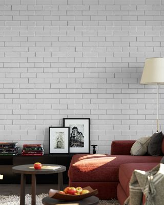 White Brick Wall Urban Loft Wallpaper