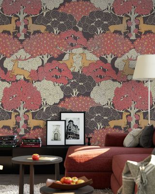 Antlers Art Nature Garden with Deer Wallpaper