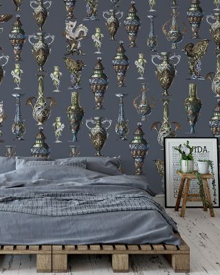 Art Deco Wall Dark Wallpaper