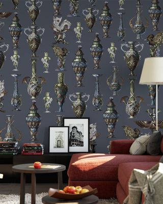 Art Deco Wall Dark Wallpaper