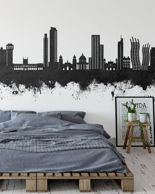 Asunción Paraguay Skyline Black & White Wallpaper