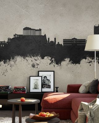 Athens Greece Skyline Concrete Wallpaper