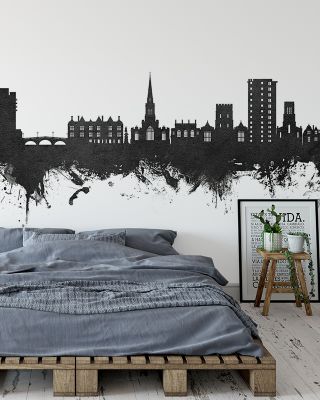 Bedford England Skyline Black & White Wallpaper