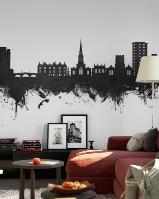 Bedford England Skyline Black & White Wallpaper
