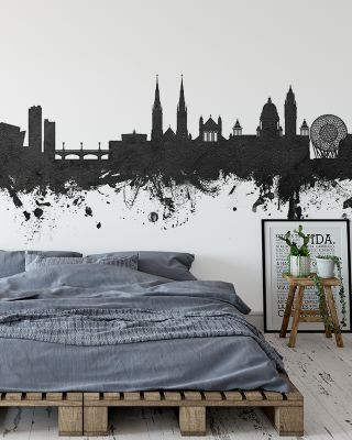 Belfast Northern Ireland Skyline Black & White Wallpaper