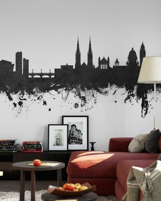 Belfast Northern Ireland Skyline Black & White Wallpaper