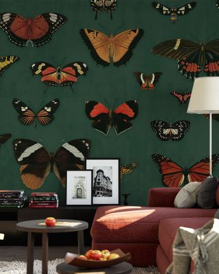 Butterfly Collection Green Wallpaper