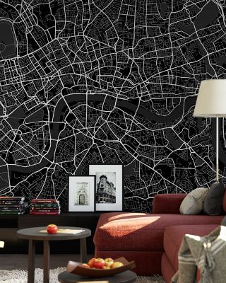 Central London Skyline Black Wallpaper