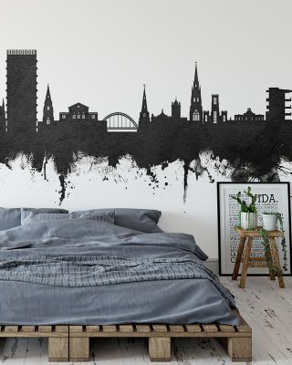 Cheltenham England Skyline Black & White Wallpaper