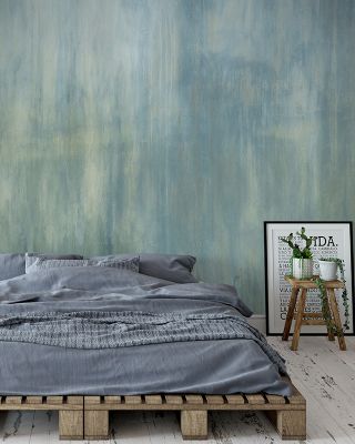 Concrete Surface Teal Abstract Wallpaper