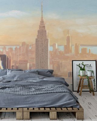 Downtown Golden Dawn Urban Wallpaper