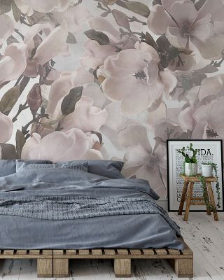 Dreaming of Magnolias Pink Floral Wallpaper