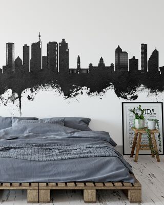 Durban South Africa Skyline Black & White Wallpaper