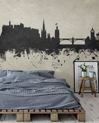 Edinburgh Scotland Skyline Concrete Wallpaper