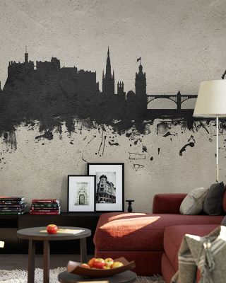 Edinburgh Scotland Skyline Concrete Wallpaper