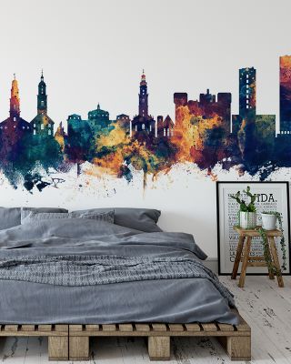 Erlangen Germany Skyline Blue & Bronze Wallpaper