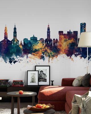 Erlangen Germany Skyline Blue & Bronze Wallpaper