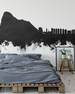 Gibraltar Skyline Black & White Wallpaper