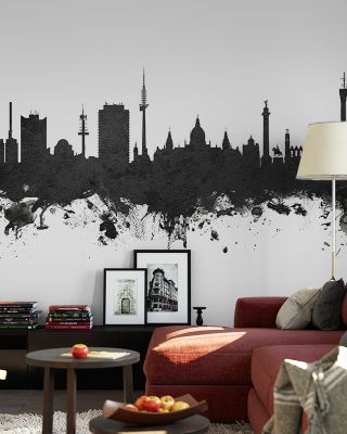 Hannover Germany Skyline Black & White Wallpaper